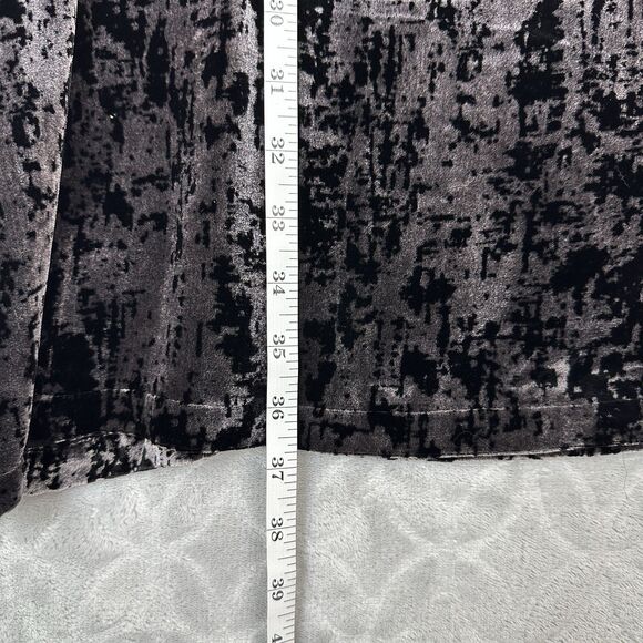 Eileen Fisher Silk Iridescent Velvet U-Neck Dress M Black Gray Marble Sleeveless - Picture 9 of 12